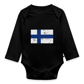 Finnland - Baby Bio-Langarm-Body - Schwarz - Vorne