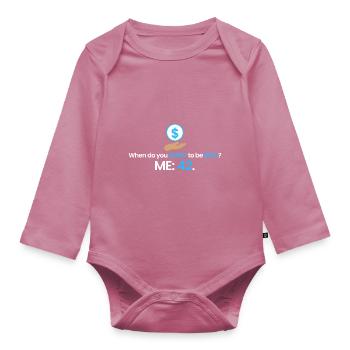 Riche à 42 ans ! - Body Bébé bio manches longues - mauve - Devant