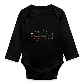Joueurs 24h/24 et 7j/7 contre des robots - Body Bébé bio manches longues - noir - Devant