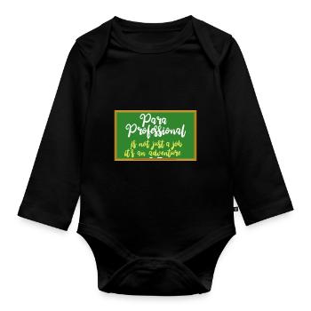 Paraprofessional - Organic Longsleeve Baby Bodysuit - black - Front