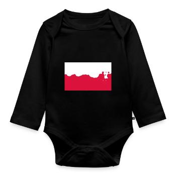 Pologne - Body Bébé bio manches longues - noir - Devant