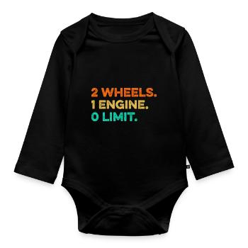 2 Wheels 1 Enginee 0 Limits Dirt Biker Motorcycle - Baby Bio-Langarm-Body - Schwarz - Vorne