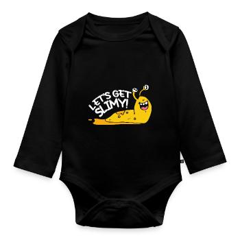 Permet d’obtenir une limace de banane visqueuse - Body Bébé bio manches longues - noir - Devant