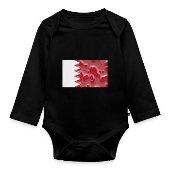 Geschenk für Bahrain - Baby Bio-Langarm-Body - Schwarz - Vorne