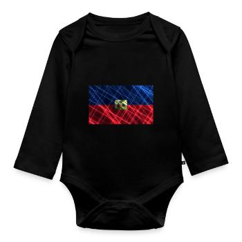 Land Haiti - Baby Bio-Langarm-Body - Schwarz - Vorne