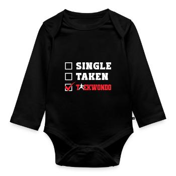 TKD Korean Martial Arts Tae Kwon - Baby Bio-Langarm-Body - Schwarz - Vorne