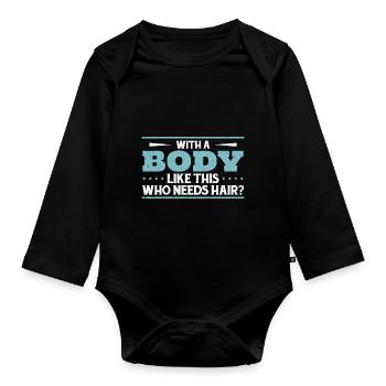Father's Day Daughter Dad - Organic Longsleeve Baby Bodysuit - black - Front