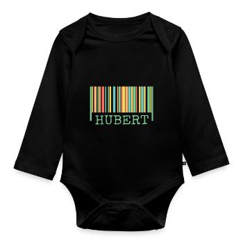 Father's Day Hubert - Organic Longsleeve Baby Bodysuit - black - Front