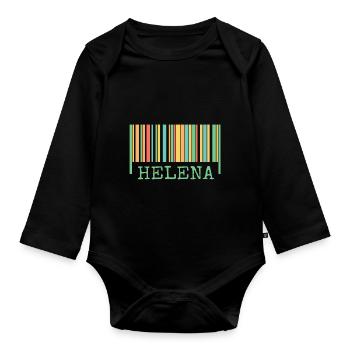 Gift for Helena - Organic Longsleeve Baby Bodysuit - black - Front