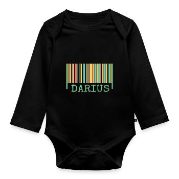 Nom: darius - Body Bébé bio manches longues - noir - Devant