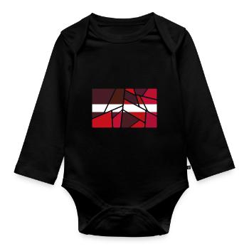 Geschenk für Lettland - Baby Bio-Langarm-Body - Schwarz - Vorne