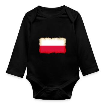 Polen als Polen - Baby Bio-Langarm-Body - Schwarz - Vorne