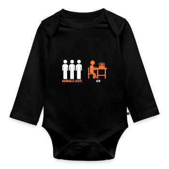 Kaninchen Hase - Baby Bio-Langarm-Body - Schwarz - Vorne