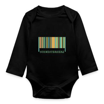 Cœur de sœur Cœur de sœur - Body Bébé bio manches longues - noir - Devant