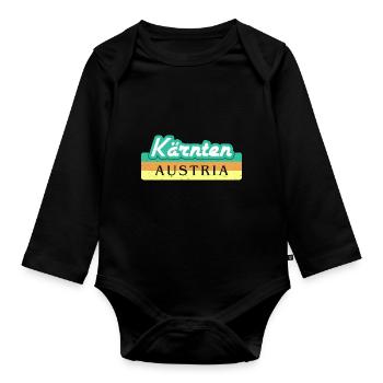 Carinthia Austria Flag Coat of Arms Mountains - Organic Longsleeve Baby Bodysuit - black - Front
