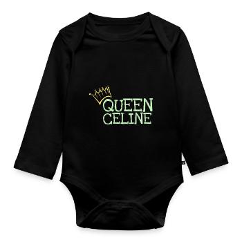 Céline comme prénom - Body Bébé bio manches longues - noir - Devant