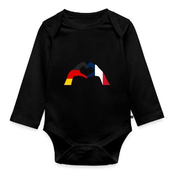 Français Français Allemagne France - Body Bébé bio manches longues - noir - Devant