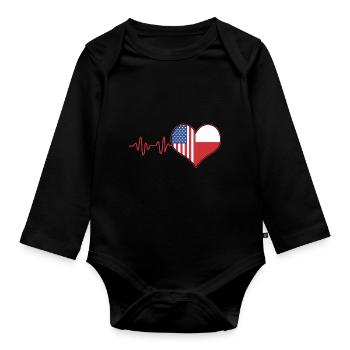 Pologne Polonais - Body Bébé bio manches longues - noir - Devant