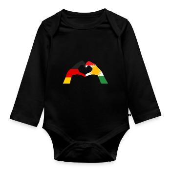 Kurds Germany Kurdistan - Organic Longsleeve Baby Bodysuit - black - Front