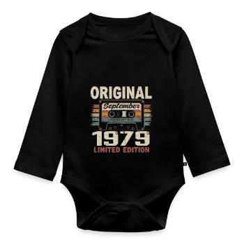 Septembre 1979 Anniversaire, Né en Septembre 1979 - Body Bébé bio manches longues - noir - Devant