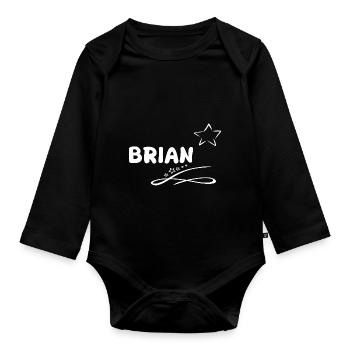 Geschenk Brian - Baby Bio-Langarm-Body - Schwarz - Vorne