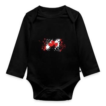 Blob drapeau canada - Body Bébé bio manches longues - noir - Devant