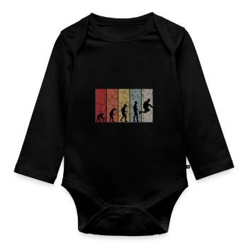 Basket basket-ball cadeau Cool Evolution - Body Bébé bio manches longues - noir - Devant