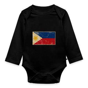Philippinen - Baby Bio-Langarm-Body - Schwarz - Vorne