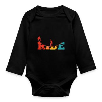 Vintage Skateboard Skateboarding Ride - Organic Longsleeve Baby Bodysuit - black - Front