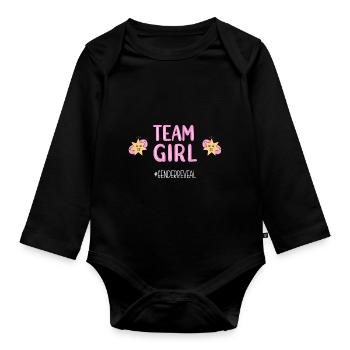 Gender Reveal Babyparty Geschlecht - Organic Longsleeve Baby Bodysuit - black - Front