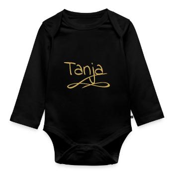 Prénom comme tanja - Body Bébé bio manches longues - noir - Devant