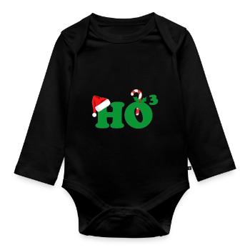 HOHOHO Noël HO Hoch 3 concours de noël - Body Bébé bio manches longues - noir - Devant
