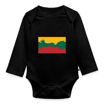 Lithuania - Organic Longsleeve Baby Bodysuit - black - Front