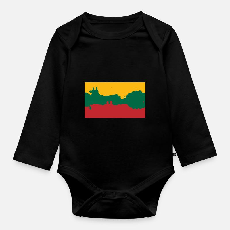 Litauen - Baby Bio-Langarm-Body - Schwarz