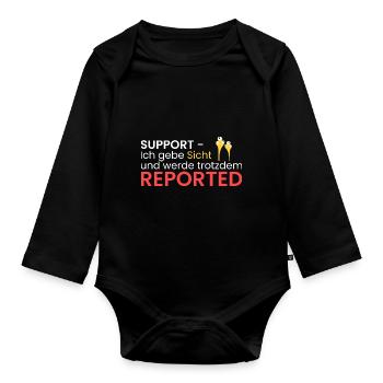 Support - wird immer reportet - Baby Bio-Langarm-Body - Schwarz - Vorne