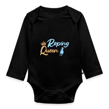 Team Roping - Baby Bio-Langarm-Body - Schwarz - Vorne