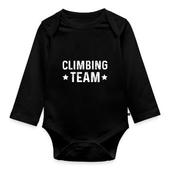 Climbing Team - Baby Bio-Langarm-Body - Schwarz - Vorne