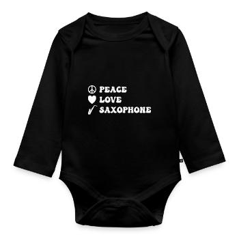 Saxophon Spieler - Baby Bio-Langarm-Body - Schwarz - Vorne