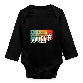 Evolution Skateboarding Skate Retro Streetwear - Organic Longsleeve Baby Bodysuit - black - Front