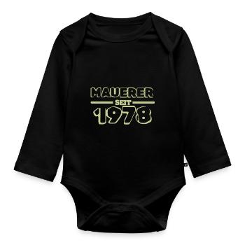 Jahr 1978 - Baby Bio-Langarm-Body - Schwarz - Vorne