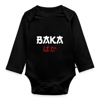 Baka japanisch kanji - Baby Bio-Langarm-Body - Schwarz - Vorne