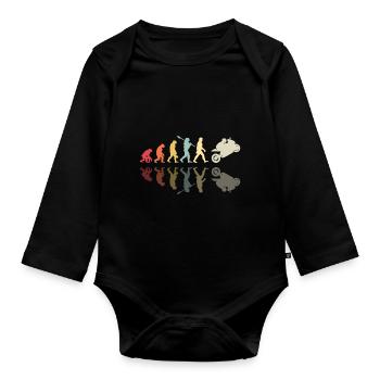 Moto Evolution Vintage Superbike Biker - Body Bébé bio manches longues - noir - Devant