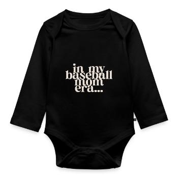In My Baseball Mom Era - Baby Bio-Langarm-Body - Schwarz - Vorne