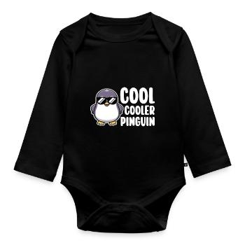 Pinguin - Baby Bio-Langarm-Body - Schwarz - Vorne