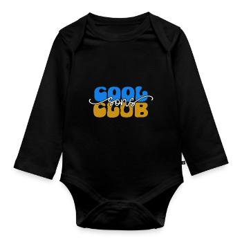 Cool Sons Club Groovy Retro Dad Mom Father's Day - Organic Longsleeve Baby Bodysuit - black - Front
