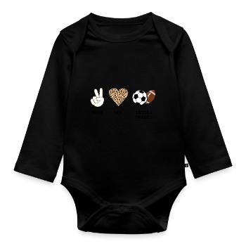 baller fussball baller Geschenk - Baby Bio-Langarm-Body - Schwarz - Vorne