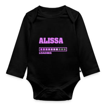 Baby Alissa - Organic Longsleeve Baby Bodysuit - black - Front