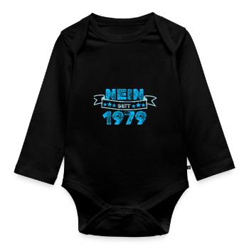 1979 - Organic Longsleeve Baby Bodysuit - black - Front
