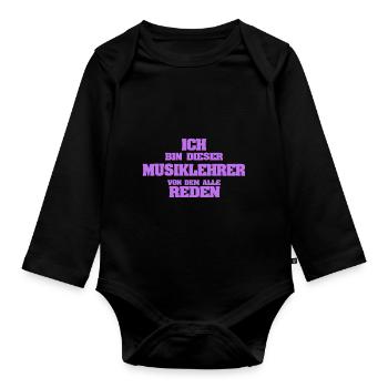 Beruf Musiklehrer - Baby Bio-Langarm-Body - Schwarz - Vorne