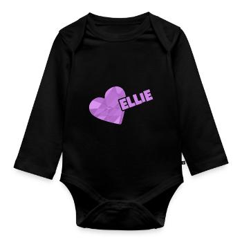 Ellie en guise de couronne - Body Bébé bio manches longues - noir - Devant